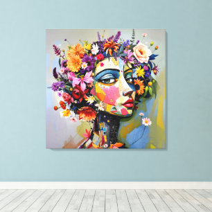 "Floral Geometry" – A Botanical Portrait Canvas Print