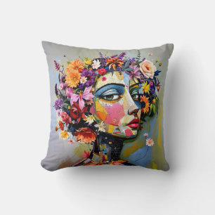 "Floral Geometry" – A Botanical Portrait Cushion