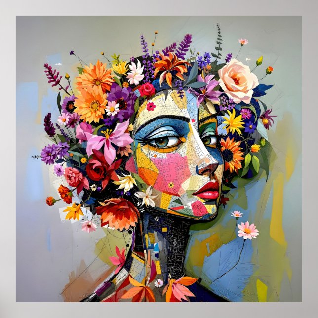 "Floral Geometry" – A Botanical Portrait Poster (Front)