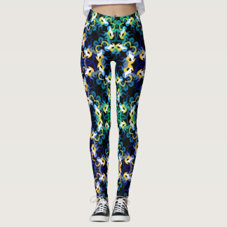 Floral German Shepherd pattern Leggings