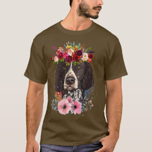 Floral German Shorthaired Pointer Dog Floral Love T-Shirt
