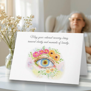 Floral Get Well Cataract Recovery Peonies Card