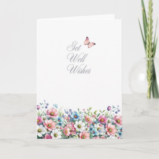 Floral Get Well Greeting Card (Front)