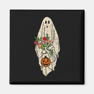 Floral Ghost Cute Halloween Costume Funny Graphic Magnet