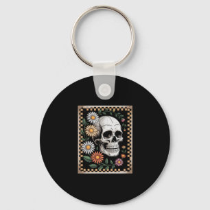 Floral Ghost Fall Boho Halloween 2 Key Ring