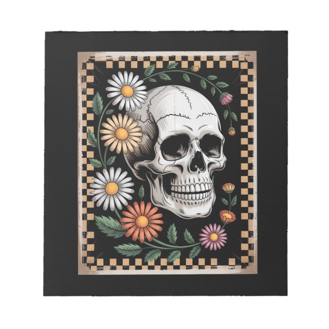 Floral Ghost Fall Boho Halloween 2 Notepad (Front)