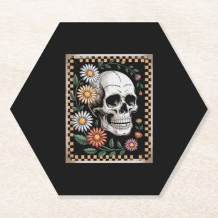 Floral Ghost Fall Boho Halloween 2 Paper Coaster