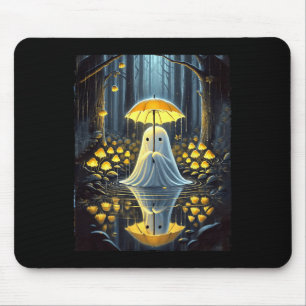 Floral Ghost Halloween Costume Spooky Season Women Mouse Pad