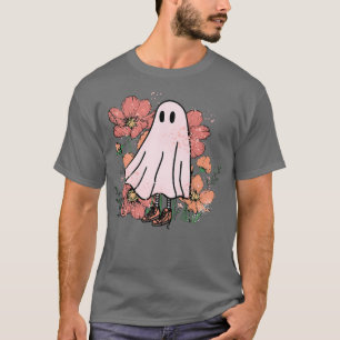 Floral Ghost Halloween Spooky Season Ghost Flower  T-Shirt
