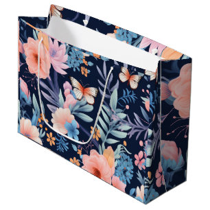 Floral gift bag with colourful flowers
