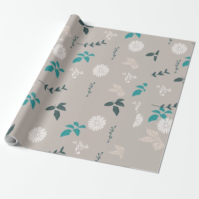 Floral Gift wrapping Paper (Unrolled)