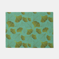 Floral Gingko Leaf Turquoise Pattern 