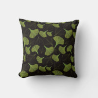 Floral Ginkgo Leaf Black Pattern