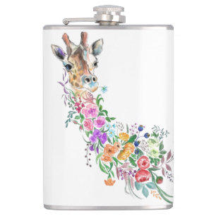 Floral Giraffe Flask