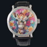 Floral Giraffe Portrait-9320 Watch<br><div class="desc">Floral Giraffe Portrait-9320</div>