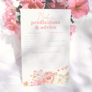 Floral Girl Baby Shower Predictions & Advice Game