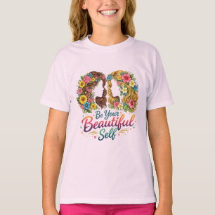 Floral Girl “Be Your Beautiful Self” Girls T-Shirt