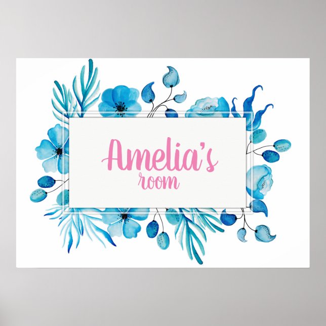 Floral girls room sign (Front)