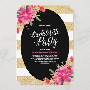 Floral Glam   Bachelorette Party Invitation