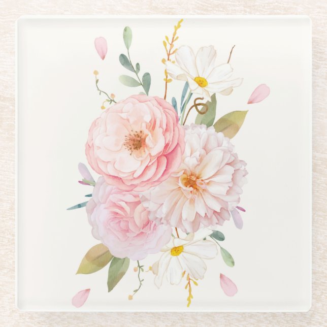 Floral Glass Coaster (Front)