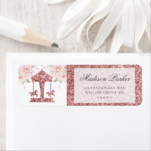 Floral Glitter Birthday Carousel Personalised