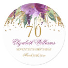 Floral Glitter Sparkling Amethyst 70th Birthday