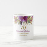 Floral Glitter Sparkling Amethyst 70th Birthday Coffee Mug<br><div class="desc">More Elegant Birthday Mugs in the Little Bayleigh Store!</div>