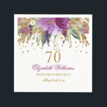 Floral Glitter Sparkling Amethyst 70th Birthday Napkin<br><div class="desc">Matching Birthday Collection in the Little Bayleigh Store!</div>