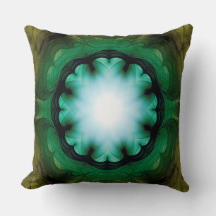 Floral glossy green decoration cushion