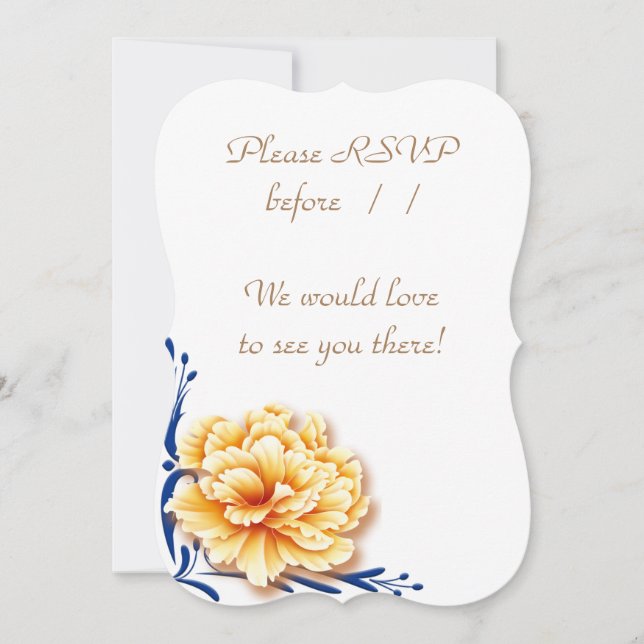 Floral Glow Wedding Set RSVP Card (Front)