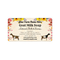 Floral Goat Milk Soap Label - Nigerian Dwarf Dairy