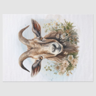 Floral Goat Watercolor Tissue Paper
