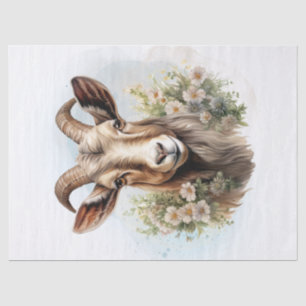 Floral Goat Watercolor Tissue Paper