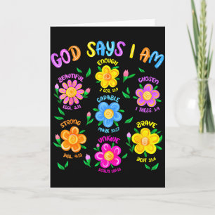 Floral God Says I Am Christian Bible Verse Jesus K Card