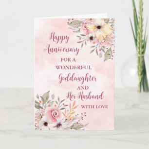 Floral Goddaughter and her Husband Anniversary Card