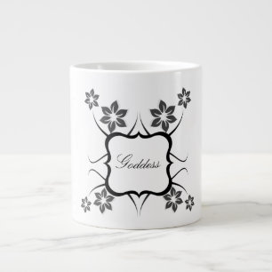 Floral Goddess Jumbo Mug, Grey Large Coffee Mug