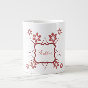 Floral Goddess Jumbo Mug, Red Large Coffee Mug