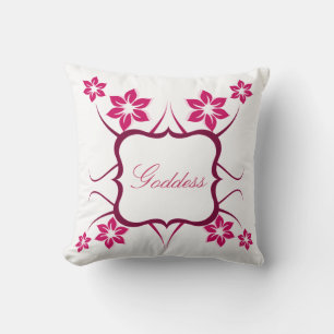 Floral Goddess Pillow, Pink Cushion