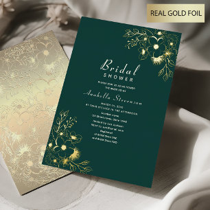 Floral Gold and Emerald Green Bridal Shower