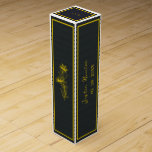Floral Gold Birthday Name Wine Gift Box<br><div class="desc">Floral Gold Birthday Name Wine Gift Box
Fully customisable wine box design. Awesome perfect birthday wine box gift for that someone special on their special day.</div>