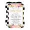 Floral Gold Black White Stripes Bridal Shower