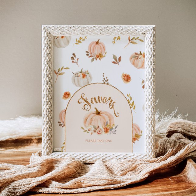 Floral gold foil pastel little pumpkin Favours Poster (Creator Uploaded)