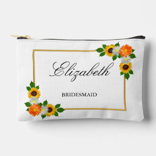 Floral Gold Frame Wedding Accessory Pouch