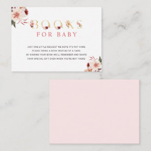 Floral Gold Letter Elegant Books for Baby  Enclosure Card