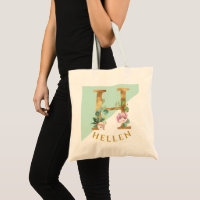 Floral gold monogram letter H for Hellen