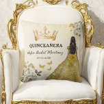 Floral Gold Princess Quinceanera Birthday Cushion<br><div class="desc">Add a touch of elegance to your celebration with the Floral Gold Princess Quinceañera Birthday Throw Pillow. This stunning pillow features a luxurious gold design adorned with delicate floral accents, capturing the beauty and sophistication of a princess-themed quinceañera. Perfect as a decorative piece or a thoughtful keepsake, it brings both...</div>