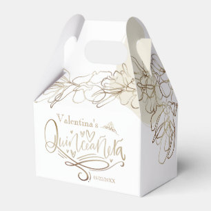 Floral Gold Quinceañera Favour Box