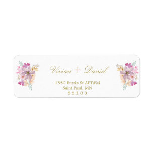 Floral Gold Return Address Labels