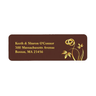 Floral Gold Rings Return Address Small Labels