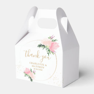 Floral Gold Romantic Thank You Wedding Favour Box